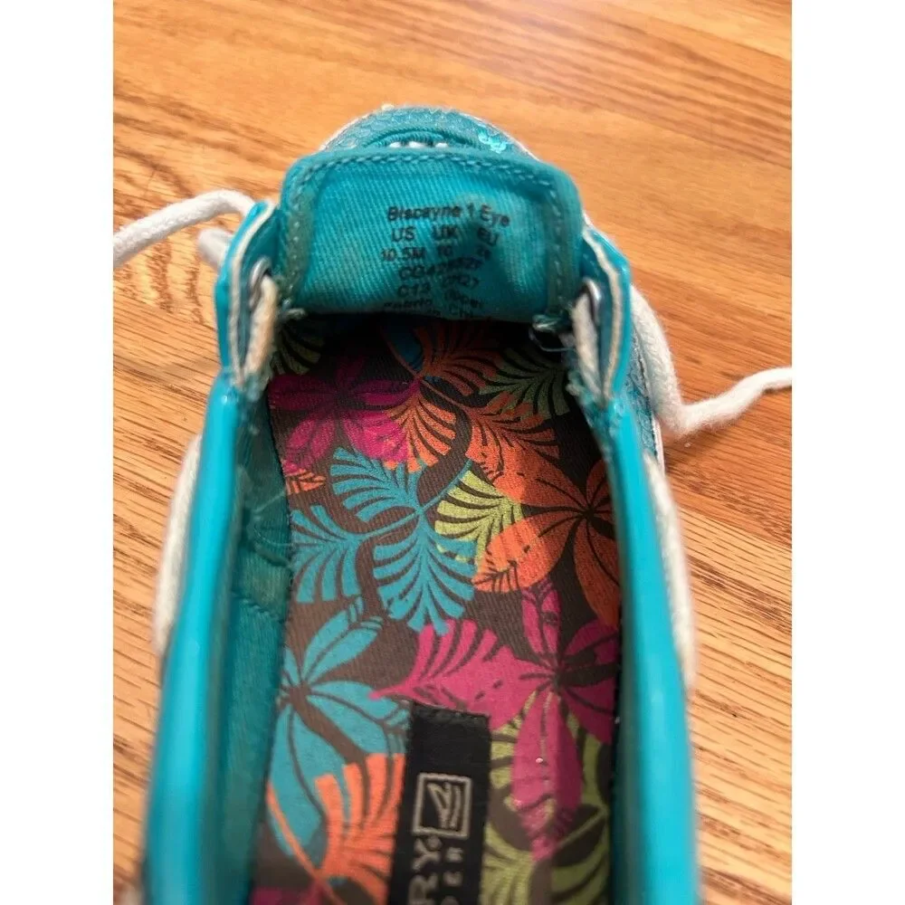 Sperry Biscayne 1 Sequin Eye Boat Shoes Loafers Little Girls Toddlers Size 10.5